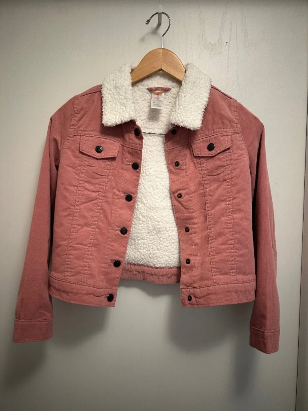 Gymboree Girls Pink Corduroy Sherpa Lined Jacket Size 10